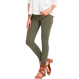 J Crew Toothpick Ankle Olive Green Jeans
